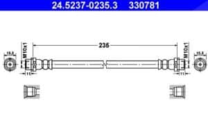 Ate Bremsschlauch Hinterachse [Hersteller-Nr. 24.5237-0235.3] für Mercedes-Benz