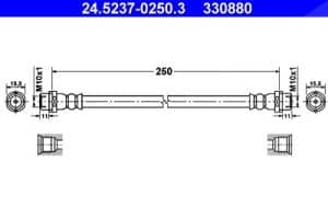 Ate Bremsschlauch Hinterachse [Hersteller-Nr. 24.5237-0250.3] für VW