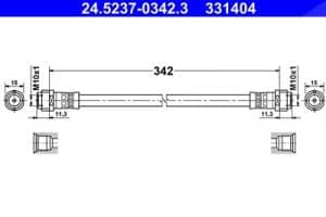 Ate Bremsschlauch Hinterachse [Hersteller-Nr. 24.5237-0342.3] für Mercedes-Benz
