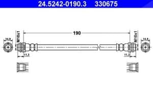 Ate Bremsschlauch Hinterachse [Hersteller-Nr. 24.5242-0190.3] für Audi