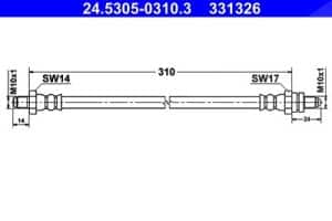 Ate Bremsschlauch Vorder-/ Hinterachse [Hersteller-Nr. 24.5305-0310.3] für Ford