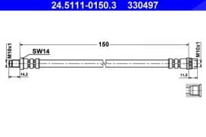 Ate Bremsschlauch hinten [Hersteller-Nr. 24.5111-0150.3] für Renault