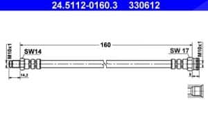 Ate Bremsschlauch hinten [Hersteller-Nr. 24.5112-0160.3] für Alfa Romeo