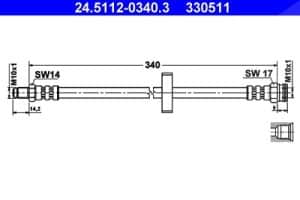 Ate Bremsschlauch hinten [Hersteller-Nr. 24.5112-0340.3] für Citroën