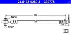 Ate Bremsschlauch hinten [Hersteller-Nr. 24.5135-0280.3] für Audi