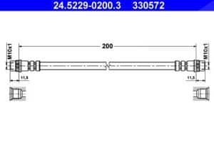 Ate Bremsschlauch hinten [Hersteller-Nr. 24.5229-0200.3] für Nissan