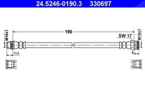 Ate Bremsschlauch hinten [Hersteller-Nr. 24.5246-0190.3] für Citroën