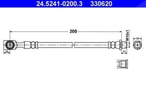 Ate Bremsschlauch hinten links + rechts [Hersteller-Nr. 24.5241-0200.3] für Chevrolet