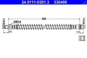 Ate Bremsschlauch hinten/vorne [Hersteller-Nr. 24.5111-0301.3] für Citroën