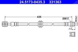 Ate Bremsschlauch ohne Schraube hinten [Hersteller-Nr. 24.5173-0435.3] für Mini
