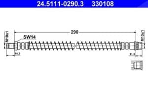 Ate Bremsschlauch vorne [Hersteller-Nr. 24.5111-0290.3] für Citroën