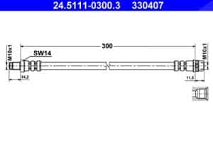 Ate Bremsschlauch vorne [Hersteller-Nr. 24.5111-0300.3] für Dacia
