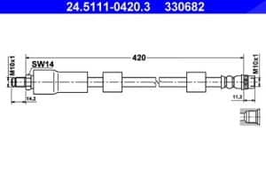 Ate Bremsschlauch vorne [Hersteller-Nr. 24.5111-0420.3] für Citroën