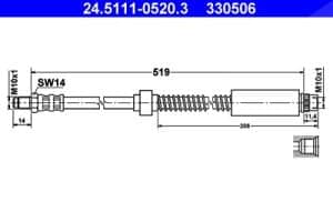 Ate Bremsschlauch vorne [Hersteller-Nr. 24.5111-0520.3] für Peugeot