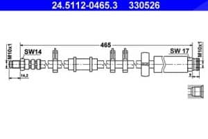 Ate Bremsschlauch vorne [Hersteller-Nr. 24.5112-0465.3] für Citroën
