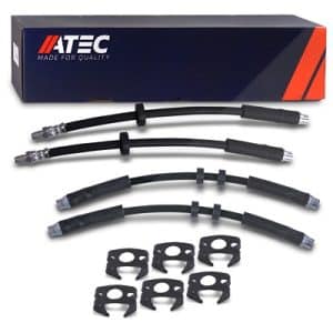 Atec 4x Bremsschlauch + Haltefedern Vorne + Hinten [Hersteller-Nr. 40985293] für Audi