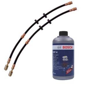 Bestprice 2x Bremsschlauch vorne + 500ml Bremsflüssigkeit [Hersteller-Nr. 31294165] für Seat