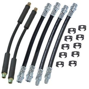 Bestprice 6x Bremsschlauch + Haltefeder vorne + hinten [Hersteller-Nr. 34004632] für Audi