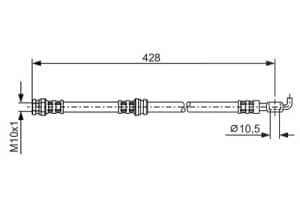 Bosch Bremsschlauch [Hersteller-Nr. 1987476166] für Mitsubishi