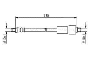 Bosch Bremsschlauch [Hersteller-Nr. 1987476432] für Opel