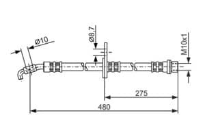 Bosch Bremsschlauch [Hersteller-Nr. 1987476758] für Toyota