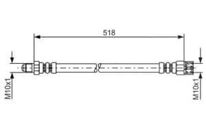 Bosch Bremsschlauch [Hersteller-Nr. 1987481007] für Mercedes-Benz