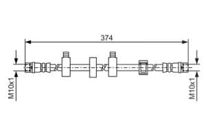 Bosch Bremsschlauch [Hersteller-Nr. 1987481539] für VW