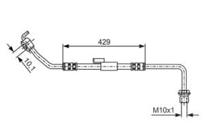 Bosch Bremsschlauch Vorderachse rechts [Hersteller-Nr. 1987476510] für Ford