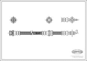 Corteco Bremsschlauch ERSTAUSRÜSTERQUALITÄT [Hersteller-Nr. 19025992] für Mazda