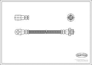 Corteco Bremsschlauch ERSTAUSRÜSTERQUALITÄT [Hersteller-Nr. 19030466] für Nissan