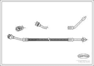 Corteco Bremsschlauch ERSTAUSRÜSTERQUALITÄT [Hersteller-Nr. 19032305] für Nissan