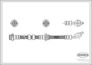 Corteco Bremsschlauch ERSTAUSRÜSTERQUALITÄT [Hersteller-Nr. 19032324] für Nissan