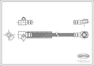 Corteco Bremsschlauch ERSTAUSRÜSTERQUALITÄT [Hersteller-Nr. 19032346] für Opel
