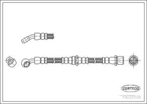 Corteco Bremsschlauch ERSTAUSRÜSTERQUALITÄT [Hersteller-Nr. 19032508] für Subaru