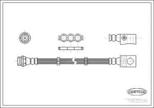 Corteco Bremsschlauch ERSTAUSRÜSTERQUALITÄT [Hersteller-Nr. 19032539] für Jeep