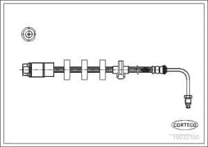 Corteco Bremsschlauch ERSTAUSRÜSTERQUALITÄT [Hersteller-Nr. 19032700] für Peugeot