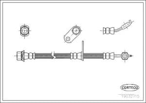 Corteco Bremsschlauch ERSTAUSRÜSTERQUALITÄT [Hersteller-Nr. 19032715] für Toyota