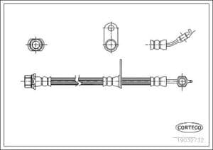 Corteco Bremsschlauch ERSTAUSRÜSTERQUALITÄT [Hersteller-Nr. 19032732] für Toyota