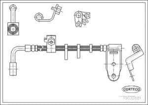 Corteco Bremsschlauch ERSTAUSRÜSTERQUALITÄT [Hersteller-Nr. 19032881] für Chrysler