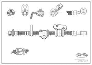 Corteco Bremsschlauch ERSTAUSRÜSTERQUALITÄT [Hersteller-Nr. 19032904] für Honda