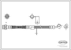 Corteco Bremsschlauch ERSTAUSRÜSTERQUALITÄT [Hersteller-Nr. 19032995] für Hyundai