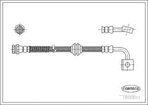 Corteco Bremsschlauch ERSTAUSRÜSTERQUALITÄT [Hersteller-Nr. 19033011] für Kia