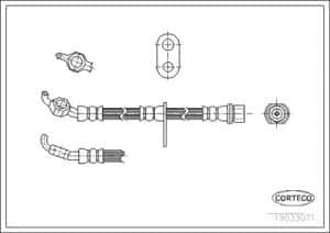 Corteco Bremsschlauch ERSTAUSRÜSTERQUALITÄT [Hersteller-Nr. 19033071] für Toyota