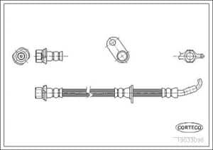 Corteco Bremsschlauch ERSTAUSRÜSTERQUALITÄT [Hersteller-Nr. 19033096] für Toyota