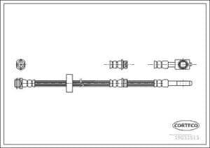 Corteco Bremsschlauch ERSTAUSRÜSTERQUALITÄT [Hersteller-Nr. 19033513] für Audi