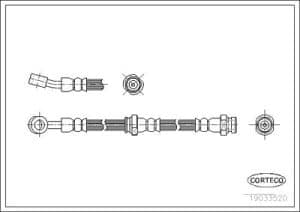 Corteco Bremsschlauch ERSTAUSRÜSTERQUALITÄT [Hersteller-Nr. 19033520] für Hyundai