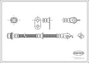 Corteco Bremsschlauch ERSTAUSRÜSTERQUALITÄT [Hersteller-Nr. 19034274] für Citroën