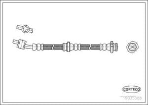 Corteco Bremsschlauch ERSTAUSRÜSTERQUALITÄT [Hersteller-Nr. 19035088] für Nissan
