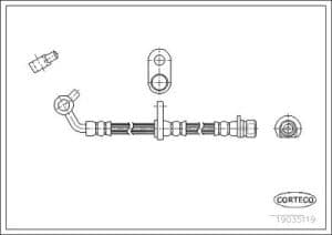 Corteco Bremsschlauch ERSTAUSRÜSTERQUALITÄT [Hersteller-Nr. 19035119] für Honda