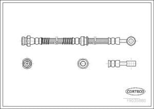 Corteco Bremsschlauch ERSTAUSRÜSTERQUALITÄT [Hersteller-Nr. 19035880] für Hyundai